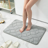 Solid Color Memory Pad Door Mat Thickened Absorbent Non-slip Bathroom Mat Mat Quick-drying