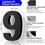 Custom Metallic Silver Black Office Plate Number Letter Sign House Light Hotel Company Department Led Signage Door Number Sign