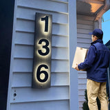 Custom Metallic Silver Black Office Plate Number Letter Sign House Light Hotel Company Department Led Signage Door Number Sign