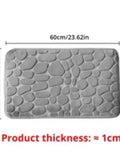 1pc Memory Foam Embossed Velvet Carpet Bathroom Living Room Non-Slip Mat Cobblestone Floor Mat Home Furnishings