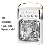 2025 New Three In One Household Air Conditioner Small Air Cooler Portable Smallfan Household Night Humidifier LED Nightlight Fan